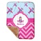 Airplane Theme - for Girls Baby Sherpa Blanket - Corner Showing Soft