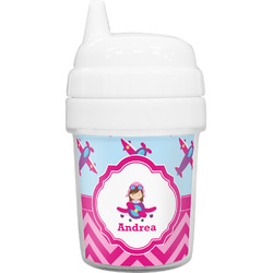 Airplane Theme - for Girls Baby Sippy Cup (Personalized)