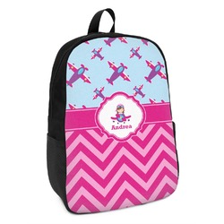 Airplane Theme - for Girls Kids Backpack (Personalized)