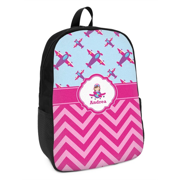 Custom Airplane Theme - for Girls Kids Backpack (Personalized)