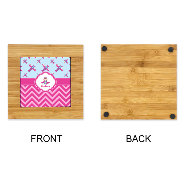 Airplane Theme - for Girls Bamboo Trivet with 6" Tile - APPROVAL