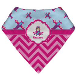 Airplane Theme - for Girls Bandana Bib (Personalized)