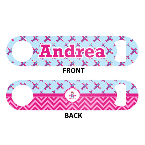 Airplane Theme - for Girls Bar Bottle Opener - White - Approval