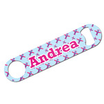 Airplane Theme - for Girls Bar Bottle Opener - White w/ Name or Text