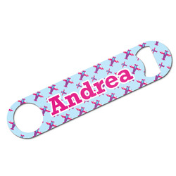 Airplane Theme - for Girls Bar Bottle Opener w/ Name or Text