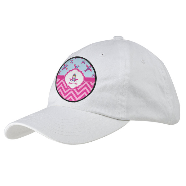 Custom Airplane Theme - for Girls Baseball Cap - White (Personalized)