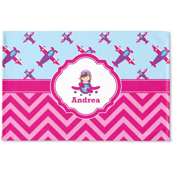 Custom Airplane Theme - for Girls Woven Mat (Personalized)