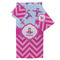 Airplane Theme - for Girls Bath Towel Sets - 3-piece - Front/Main
