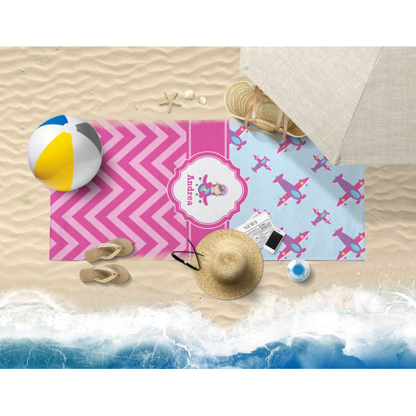 Airplane Theme - for Girls Beach Towel Lifestyle