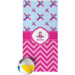 Airplane Theme - for Girls Beach Towel (Personalized)