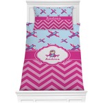 Airplane Theme - for Girls Comforter Set - Twin (Personalized)