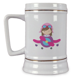 Airplane Theme - for Girls Beer Stein (Personalized)