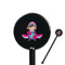 Airplane Theme - for Girls 5.5" Round Plastic Stir Sticks - Black - Single Sided