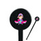 Airplane Theme - for Girls 7" Round Plastic Stir Sticks - Black - Single Sided