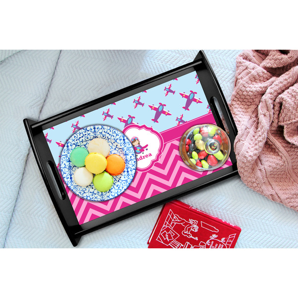 Airplane Theme - for Girls Black Tray - Lifestyle (UPDATED)