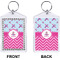 Airplane Theme - for Girls Bling Keychain (Front + Back)