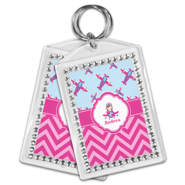 Airplane Theme - for Girls Bling Keychain - MAIN