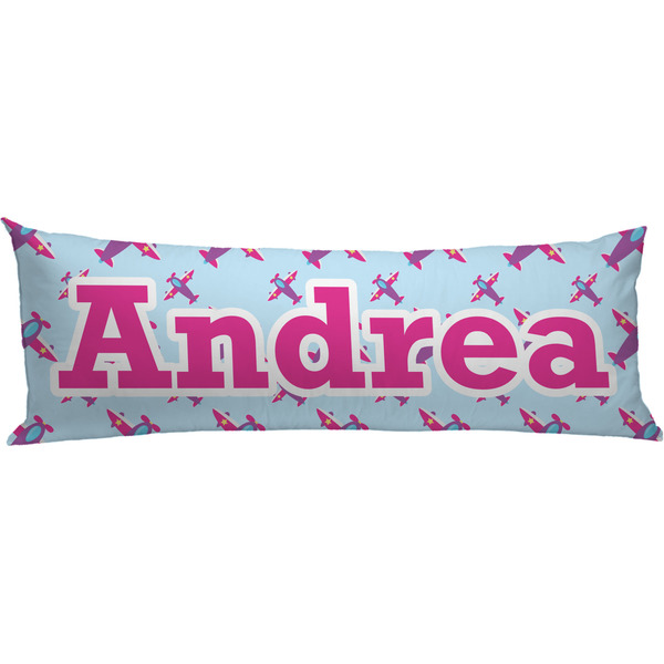 Custom Airplane Theme - for Girls Body Pillow Case (Personalized)