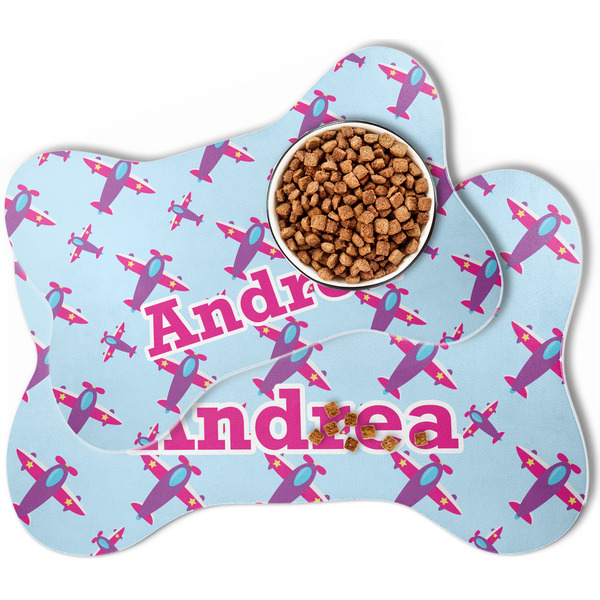 Airplane Theme - for Girls Bone Shaped Dog Mats - MAIN
