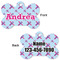 Airplane Theme - for Girls Bone Shaped Dog Tag - Front & Back