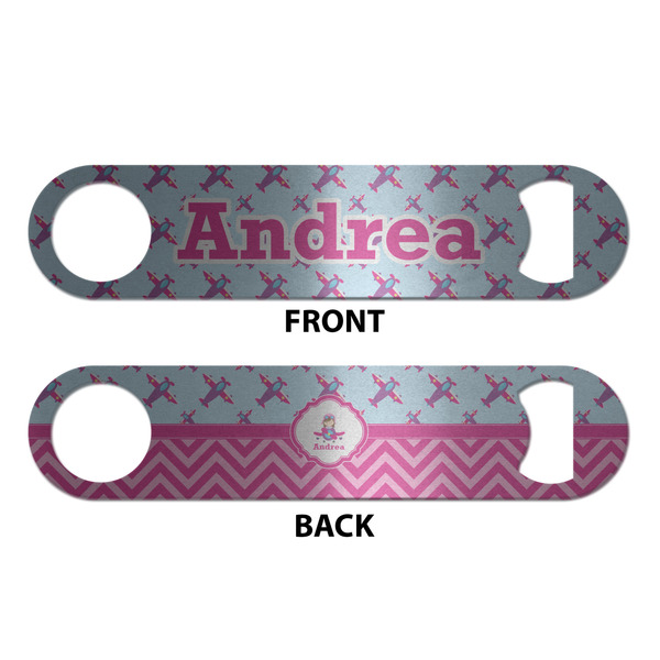 Airplane Theme - for Girls Bottle Opener - Front & Back