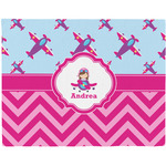 Airplane Theme - for Girls Woven Fabric Placemat - Twill w/ Name or Text
