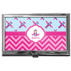 Airplane Theme - for Girls Business Card Case