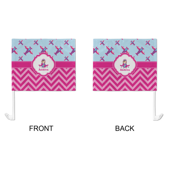 Airplane Theme - for Girls Car Flag - Large - APPROVAL