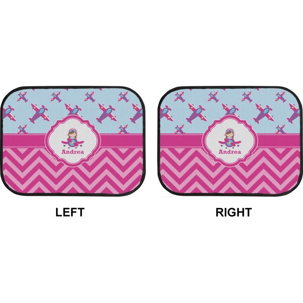 Airplane Theme - for Girls Car Floor Mats (Back Seat) (Approval)