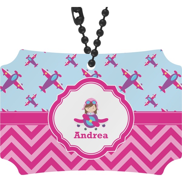 Custom Airplane Theme - for Girls Rear View Mirror Ornament (Personalized)