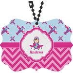 Airplane Theme - for Girls Rear View Mirror Charm (Personalized)