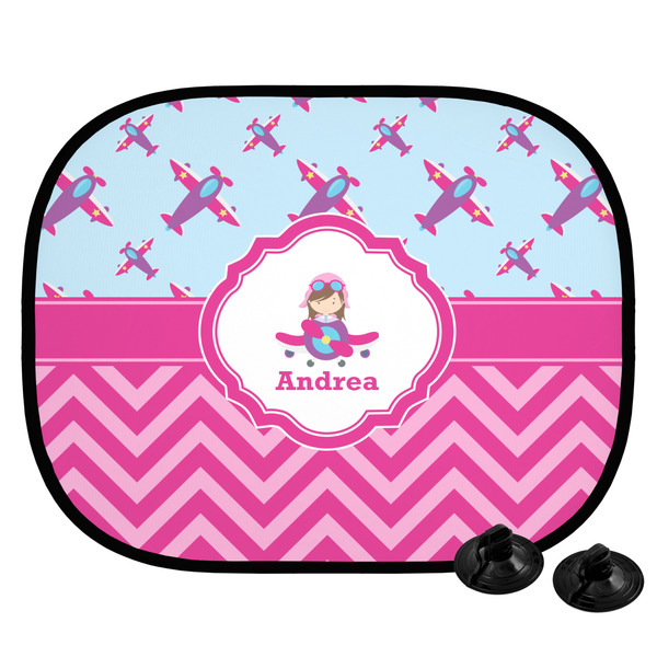 Custom Airplane Theme - for Girls Car Side Window Sun Shade (Personalized)