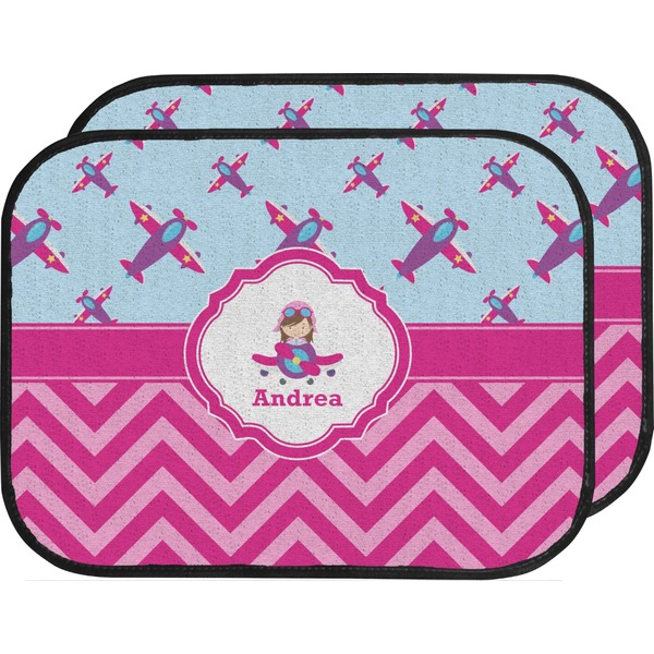 Airplane Theme - for Girls Custom Car Floor Mats (Back Seat)