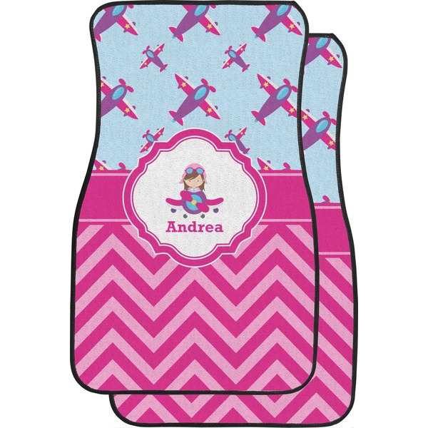 Airplane Theme - for Girls Custom Car Floor Mats (Front Seat)