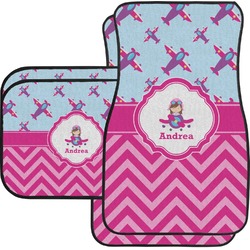 Airplane Theme - for Girls Car Floor Mats (Personalized)