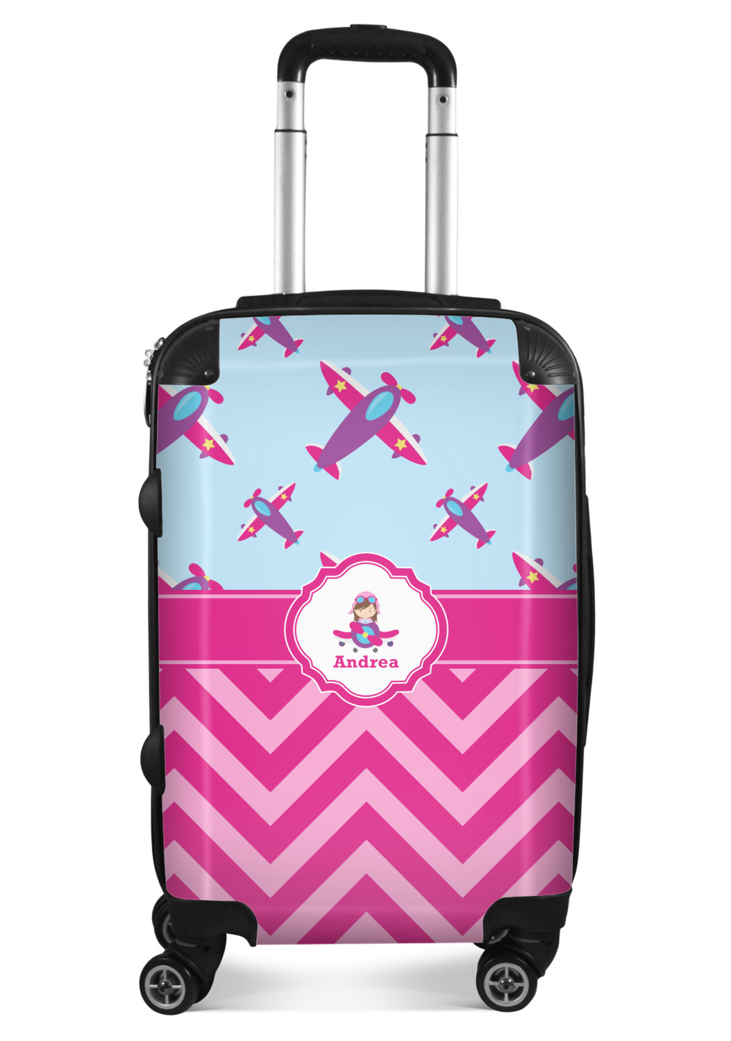 Airplane Theme for Girls Suitcase 20" Carry On (Personalized