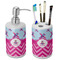 Airplane Theme - for Girls Ceramic Bathroom Accessories Set (Personalized)