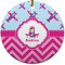 Airplane Theme - for Girls Ceramic Flat Ornament - Circle (Front)