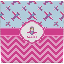 Airplane Theme - for Girls Ceramic Tile Hot Pad (Personalized)