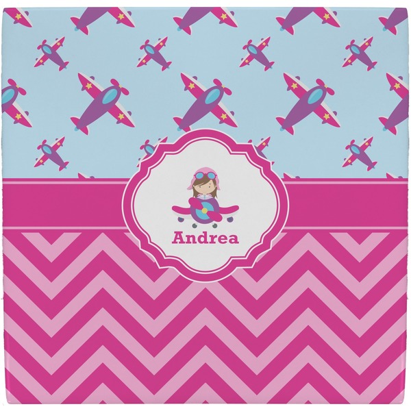 Custom Airplane Theme - for Girls Ceramic Tile Hot Pad (Personalized)