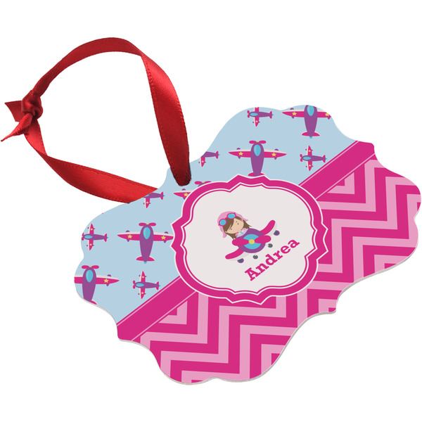 Airplane Theme - for Girls Christmas Ornament