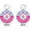 Airplane Theme - for Girls Circle Keychain (Front + Back)
