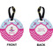 Airplane Theme - for Girls Circle Luggage Tag (Front + Back)