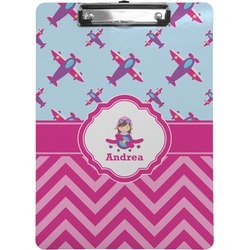 Airplane Theme - for Girls Clipboard (Letter Size) (Personalized)