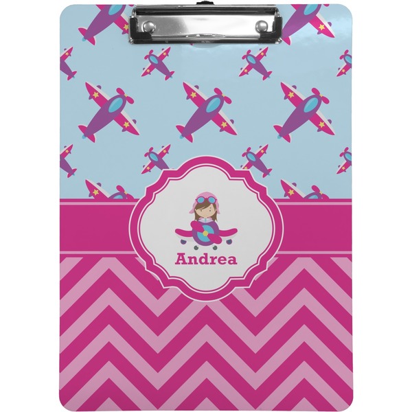 Custom Airplane Theme - for Girls Clipboard (Letter Size) (Personalized)
