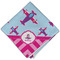 Airplane Theme - for Girls Cloth Napkins - Personalized Dinner (Folded Four Corners)