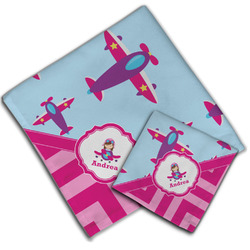 Airplane Theme - for Girls Cloth Napkin w/ Name or Text