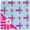 Airplane Theme - for Girls Cloth Napkins - Personalized Lunch (Single Full Open)