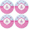 Airplane Theme - for Girls Coaster Round Rubber Back - Apvl