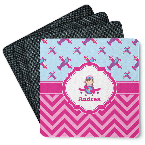 Airplane Theme - for Girls Coaster Rubber Back - Main